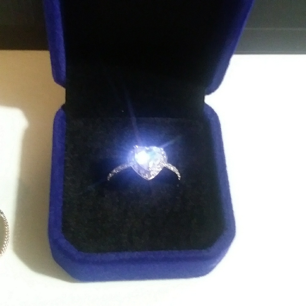 New Sterling Silver Heart Shaped Cubic Zirco